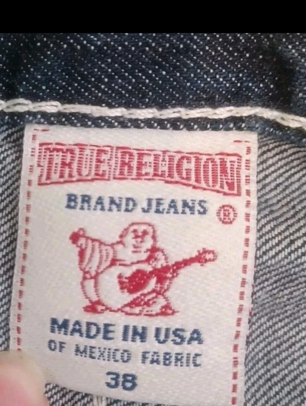 Rare True Religion Straight Flap Jeans Mens 40x35 Thick Stitch Streetwear READ